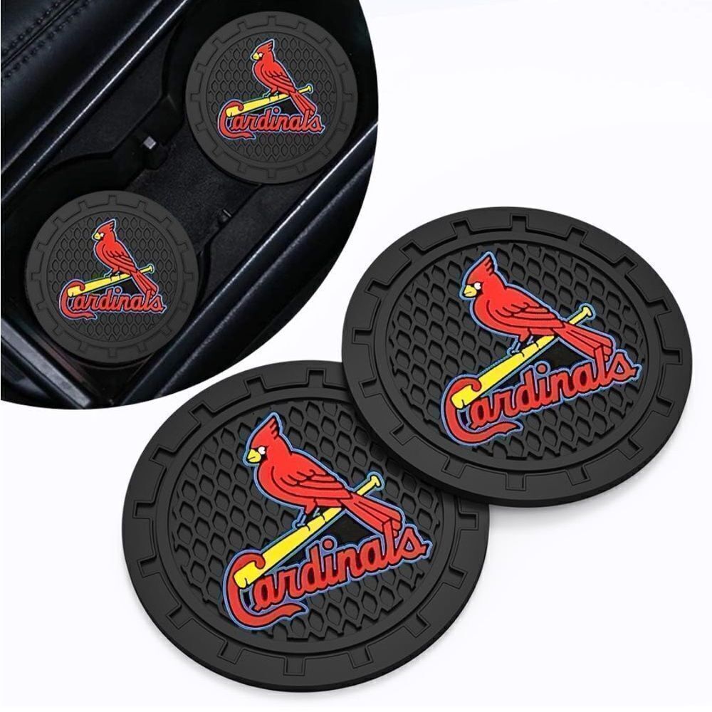 MLB St Louis Cardinals car cup Coasters in black Set of 2 NWT